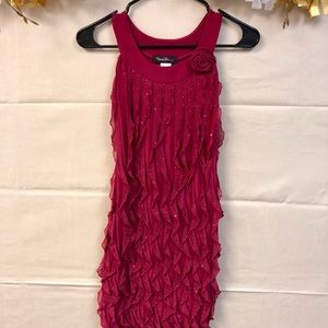5/$25 Youth L Magenta Sleeveless Shimmer Dress